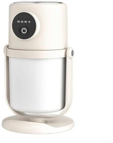 Zilimontt Humidificador pequeño portátil con soporte giratorio de 360° y tecnología de niebla fría para uso doméstico, oficina y viajes, diseño compacto para espacios de escritorio (blanco claro)