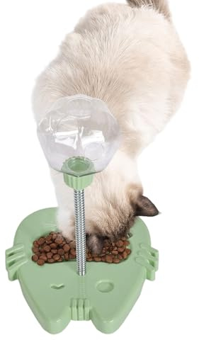 Distributore di per gatti giocattolo interattivo – palla per gatti a alimentazione lenta, palla di prelibatezze da 10,2 cm con teaser, giocattolo di alimentazione puzzle con movimento di