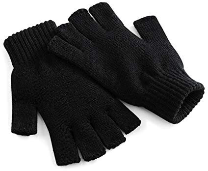 Beechfield Unisex Uni Basic fingerlose Winterhandschuhe, Farbe schwarz, Size L/XL