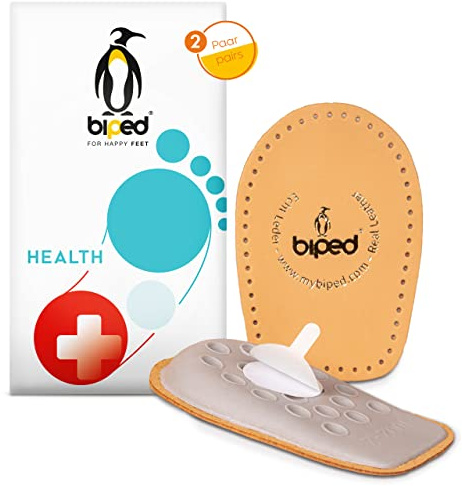 biped HEALTH 2 pares - talonera de cuero de curtido vegetal - elevador de talón para todos los zapatos - talonera agradablemente suave con espuma de látex - autoadhesivo z2040(35-37)