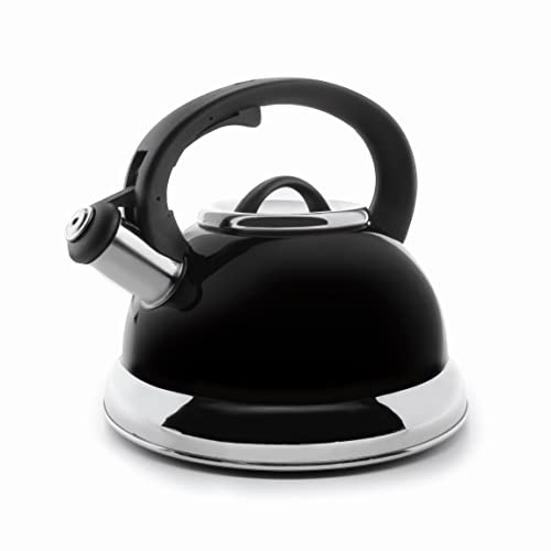 Lacor 68644- Bollitore con fischio, 2,5 l, Colore Nero