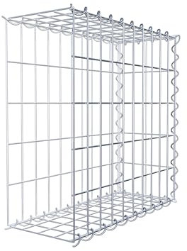 GABIONA - Gabione rettangolare in pietra, larghezza maglie: 5 x 10 cm, profondità 20 cm, cesto di coltivazione tipo 2, chiusura a spirale, zincato galvanizzato (50 x 50 x 20 cm)