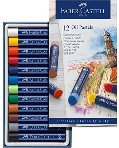 Oljepastellkritor Faber-Castell Creative Studio, 12 färger/fp