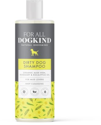 For All DogKind Deep Cleansing Dog Shampoo - Rosemary and Eucalyptus for Dirty Skin and Coats - Ideal for Muddy Adventures, Smelly Fox Poo, & Sensitive Skin - 97% Natural - 32-1 Dilutable - 250ml