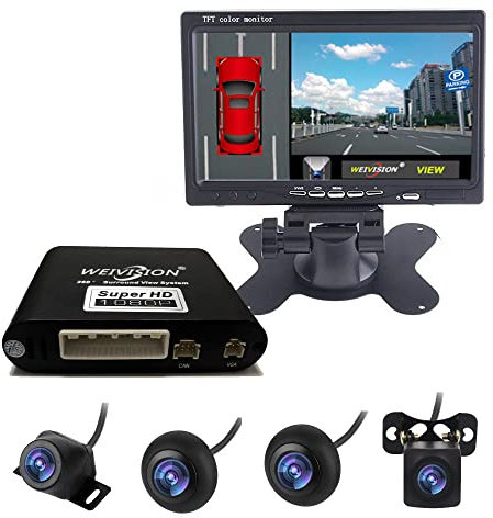 Weivision Super Hd 1080P 360 Degree Bird's Eye-View Camera Dvr System Bird View Panoramic All Round View System + 7inch Hd Display (with 7inch HD Display)