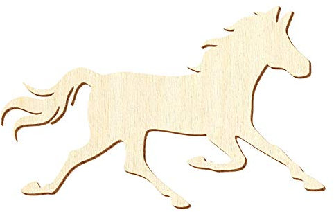 Rennendes Holz Pferd - Deko Zuschnitte 5-50cm, Größe:7cm, Pack mit:10 Stück