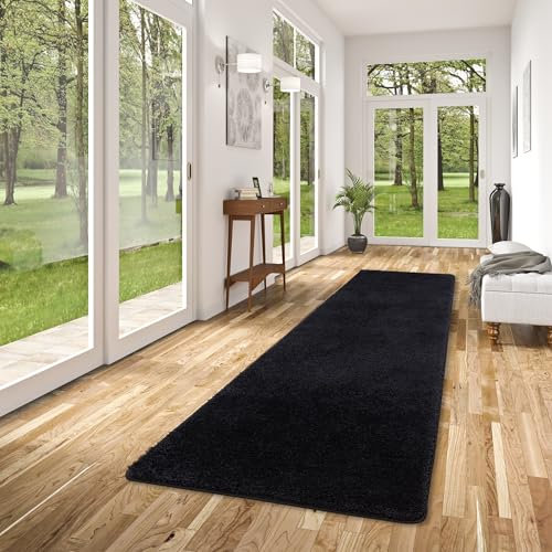 Snapstyle Hochflor Langflor Shaggy Läufer Teppich Palace Schwarz in 9 Größen