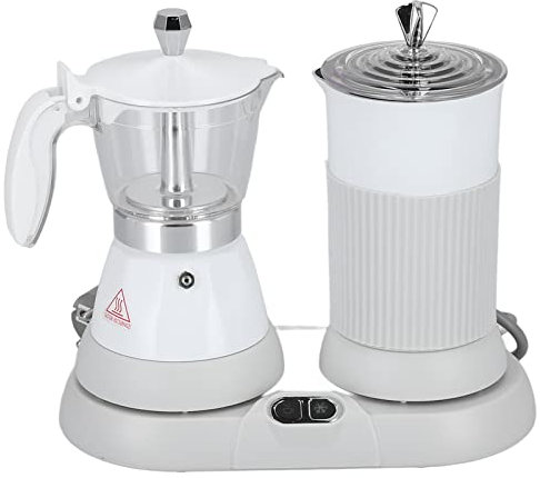 Cafetera Espresso con Espumador De Leche De 3 A 5 Tazas, 2 En 1 Moka Pot, Espumador De Leche Eléctrico con Moka Pot Máquina Automática para Hacer Espuma De Café Espumador De Leche