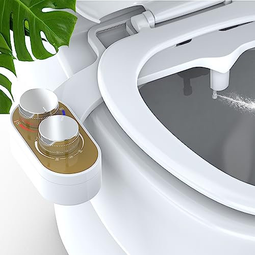 Bidet Aufsatz für Toilette mit Einziehbare Selbstreinigende Doppeldüsen, Einstellbarem Wasserdruck, Heckreinigung Hygienisches Bidet mit Einstellbarem Warmwasser, Taharet Wc Aufsatz