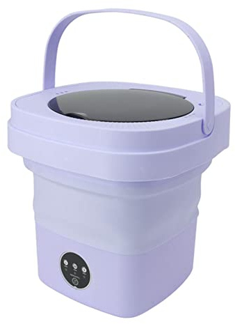 Fockety Lavatrice Portatile, Mini Lavatrice Pieghevole da 6,5 ​​Litri con Centrifuga e 3 modalità, Lavatrice Portatile Semiautomatica per Pulizia Profonda per Camper Campeggio Appartamento (Viola)