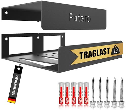 Patero Fahrrad Wandhalterung aus Metall – Wandhalterung Fahrrad Aufhängung mit 30 kg Traglast – Fahrradhalter Wand Fahrradhalterung Wand Rennrad Wandhalterung – Mit Montageanleitung, Schrauben & Dübel