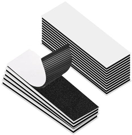 12 Pcs Double Sided Strips, 1X4inch Sticky Black Tape Hook & Loop, Fabric Mounting Hanging Organizing