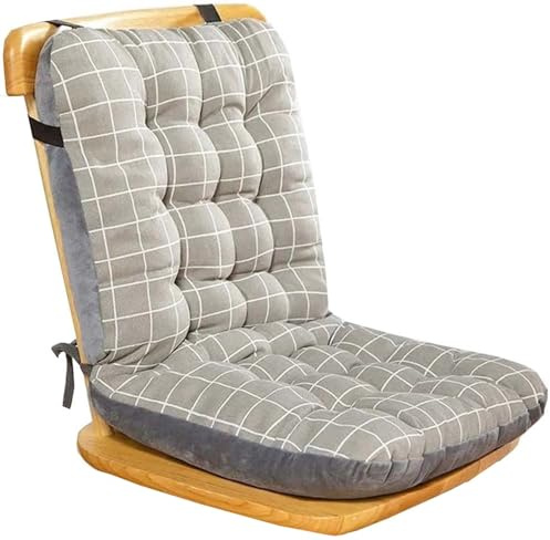 seokor Cojin con Respaldo para Sillas，Interior/Exterior Cojin de Asiento para Sillas，con Correas de Sujeción, Cojines para sillas Comedor, para Oficin Mecedoras/Bancos/Terraza(Color 2,35x45x57cm)