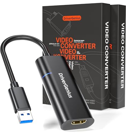 DriverGenius ViewX USB 3.0 till HDMI-Adapter, 1080p Video/Ljudkonverterare, USB-Driven Extern Grafikkort för Kontorsarbete och Dataanalys, Windows 11 och macOS 15【2 Stycken/förpackning】