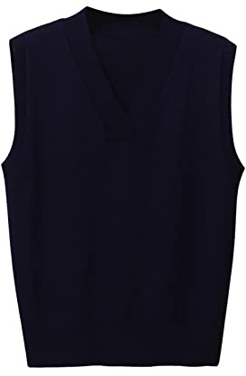 Women's Sweater Vest Knitted Jumper Crew Neck Tank Tops Chunky Knitwear Pullover Casual Women Sweater Vest Sleeveless Round Neck Sweatshirt Short Knitted Tank Tops Knit Blouses for Ladies