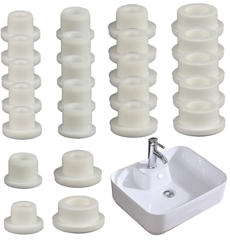 Bouch de Baignoire, couvertures à Jet de Baignoire en Silicone 24pcs 4 Tailles s'adapter à 12-13, 14, 16, 23 mm, couvercles Jet Bouchons imperméables
