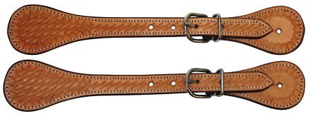 Kerbl 32933 Western-Sporenriemen, Leder, braun, paarweise