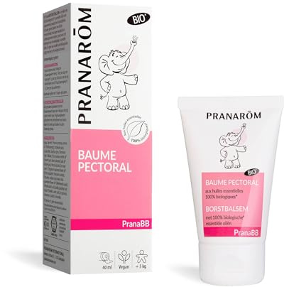 PRANARÔM - PranaBB - Baume Pectoral - Confort Poitrine Bébé - Aux Huiles Essentielles Bio - Odeur Apaisante De La Vanille De Madagascar - Pour Bébé - Vegan - 40 ml