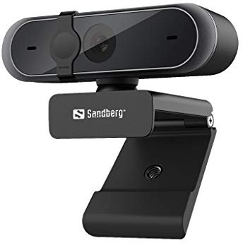 Sandberg USB Webcam Pro | Webcam 1080P avec Microphone pour PC, Ordinateur Portable, MacBook | Caméra de Streaming pour la conférence d'étude des appels vidéo | USB-A | Couverture d'objectif