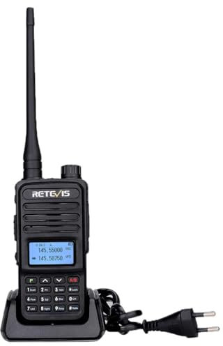 Retevis RT85 Walkie Talkie Dualband, Professionelles Funkgerät mit Großer Reichweite 200 Kanäle, 2 m / 70 cm Notfallalarm VOX Handfunkgerät Amateurfunk mit DTMF, LED für Jagd (Schwarz, 1 Stück)