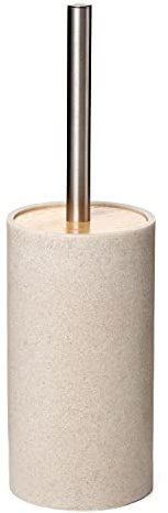 TATAY Escobilla WC | Poliresina de Gran Resistencia | Diseño Elegante y Decorativo | Escobillas de Baño Funcionales | 9,8 x 9,8 x 32,2 cm - Colección Bora - Beige