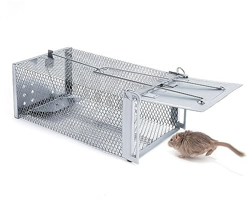 VOTUKU Piège à Souris Live Trap, Piège à Rats XXL Premium Piège à Aliments pour Souris Très Sensible, Piège Animalier et Réutilisable Convient pour l'Entrepôt de Jardin de Cuisine (Argent)