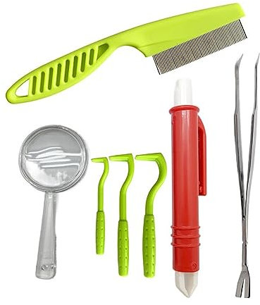 POFET 7PCS Strumenti per la rimozione delle zecche Kit per la rimozione delle zecche per Bambini Animali Domestici Cane Gatto e Persone Pinza per zecche, pinzette per zecche