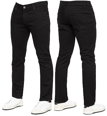 989Zé ENZO New Mens Stretch Straight Leg Jeans Casual Regular Fit Classic Basic Denim Pants