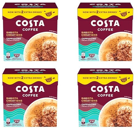 COSTA COFFEE CAPPUCCINO PODS 4 PACKS (CAPPUCCINO 10 CAPSULES)