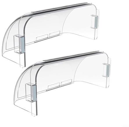 URPIZY Deflettore regolabile per bocchetta dell'aria, deflettore trasparente per registri a soffitto, pavimento, parete laterale, condizionatore d'aria (2 pezzi)