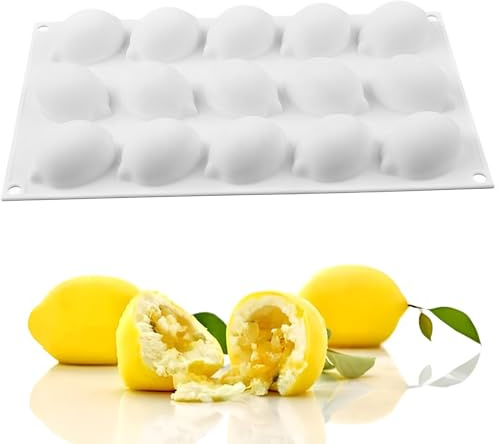QIUMING 3D citronformad silikonform för tårta, återanvändbar för bakning av muffin, mousse - jul, halloween