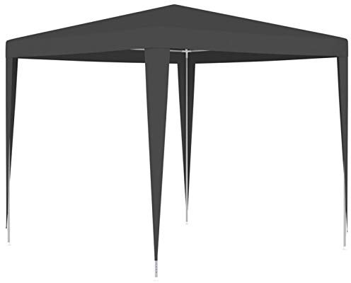 Homgoday Tente de Réception Professionnelle 2,5x2,5 m Anthracite 90 g/m², Tonnelle de Jardin Belvédère, Gazebo Pavillon de Extérieur, Chapiteau pour Camping, Fête, Barbecue