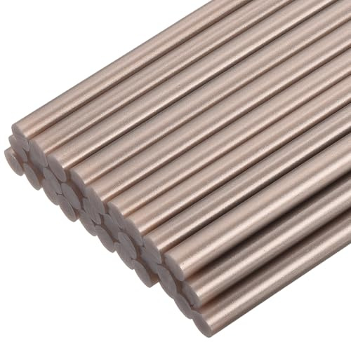 QUARKZMAN 30Pz Mini Bastoncini a Caldo di EVA 7mm x 100mm Sticks Piccoli Adesivi per Pistola Colla a Caldo, Champagne Gold