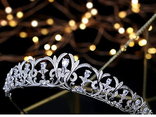 Joyas para el cabello Tiaras de corona para mujeres Corona nupcial, accesorios para el cabello de la boda de moda, princesa simple y áelica tiaras de corona de regalo para adultos, 15 dorado