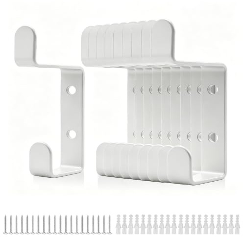 WJUAN Lot de 10 crochets pour panneaux acoustiques de 13 mm - En fer - Blanc - Pour panneaux muraux et vêtements