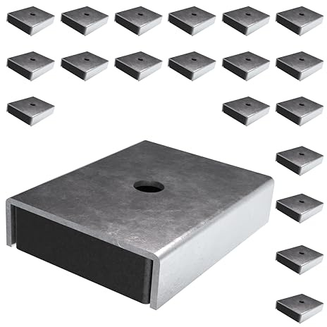 Master Magnetics Ceramic Latch Magnet Assemblies - Rectangular with Center Hole, Zinc Plated, 1 Length, 0.875 Width, 0..25 Height, 7 Pound Pull, Silver, Pack of 20, CA403CNX20
