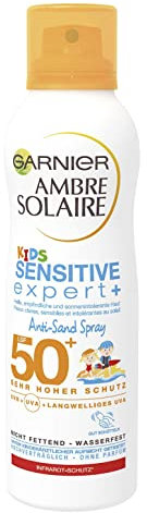 Garnier Ambre Solaire Anti Sabbia protezione solare spray Kids/sole Spray per bambini extra resistente all' acqua/SPF 50 +, 1er Pack – 200 ML