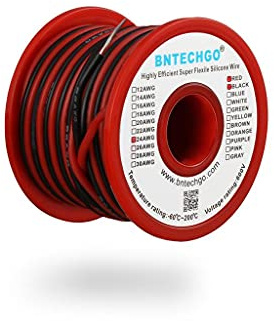 BNTECHGO 24 Gauge Silicone Wire Spool Red and Black Each 25ft 2 Separate Wires Flexible 24 AWG Stranded Tinned Copper Wire