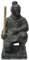 STONE art & more Chinesischer Krieger, kniend, 50 cm, Steinfigur, Terrakotta Armee, Steinguss, Deko Garten, frostfest