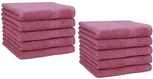 Betz 10er Premium Gästehandtücher-Set - Gesichtstücher-Set - Handtücher-Set - Händehandtücher - 30 x 50cm - Beere
