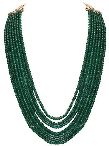 Ratnavali Jewels Multi Couleur 7 Lignes Perles de Quartz Collier de Bijoux Brin Femmes