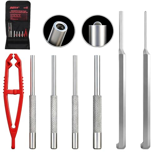 Premium 7-Piece Roll Pin Starter Punch and Bolt Catch Install Punch Set - 1/16, 5/64, 3/32, 1/8-inch
