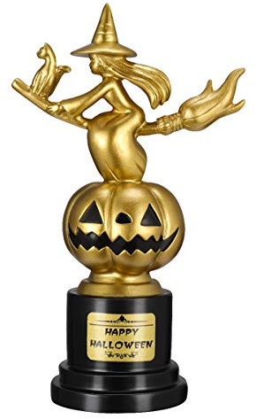 Tomaibaby Trofeo de Halloween Résine Premio Bruja Calabaza Meilleur Disfraz Trofeo de Oro para La Competencia Ceremonia de Los Niños