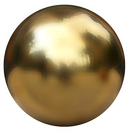YIWOYI Boule creuse en acier inoxydable titane doré brillant - Décoration d'intérieur - Boule de jardin - 300 mm
