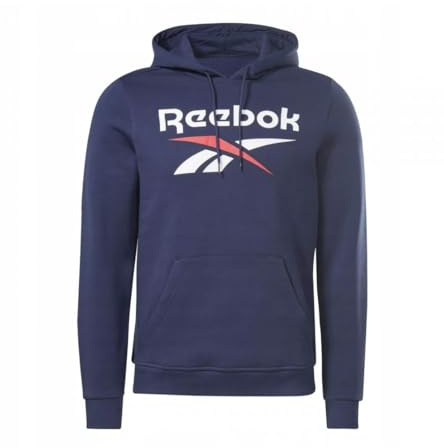 Reebok Felpa Uomo Big Stacked Logo, Marina vettoriale, M