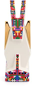 Alessi Donkey ESA05 5 - Figurine d'Âne pour Crèche en Porcelaine avec Décalcomanies Appliquées à la Main et Détails en Or 24 Carats, Multicolore