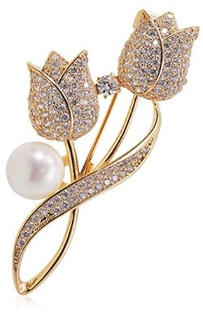 BSLVWG femmes broches tulipes broches femmes cadeaux d'anniversaire fleurs bijoux mariage bouquets fête fête fête des mères Noël