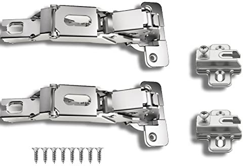 Bricoleva.it Kit 2 Cerniere non Ammortizzate Apertura 165 gradi più Base Regolabile e Viti - Cerniera per Ante Armadio, Cucina, Comodini e Cassettiere - Montaggio Facile e Veloce