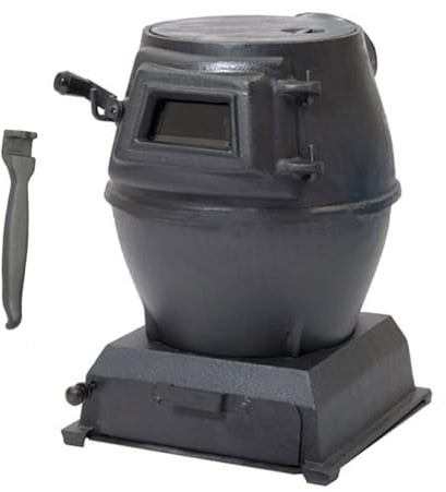 Poêle à Bois en Fonte Rechaud Camping Mini poêle à Charbon avec Fenêtre de Visualisation Chauffage Multi Combustibles pour Faire Bouillir L'eau