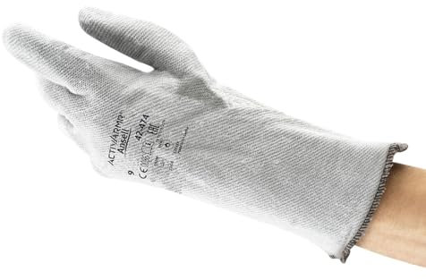 Ansell ActivArmr 42-474, Hitzeschutz Handschuh, Industrielle hitzebeständige Handschuhe, Arbeitshandschuhe mit Filz -Futter und Stulpen, Professionelle Schutz-Handschuhe, 1 Paar, Gr. M
